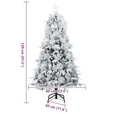 VidaXL Kunstmatige inklapbare kerstboom wit 120 cm pe en pvc