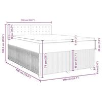 Boxspring met matras stof lichtgrijs 140x190 cm - thumbnail