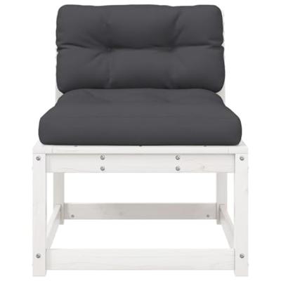 Tuinbank met kussens massief grenenhout wit Tuinbank met kussens massief grenenhout wit