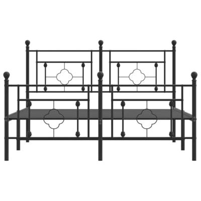 Bedframe met hoofd- en voeteneinde metaal zwart 135x190 cm