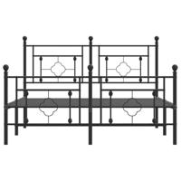Bedframe met hoofd- en voeteneinde metaal zwart 135x190 cm - thumbnail