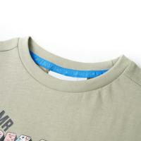 Kindershirt skateprint 128 lichtkakikleurig - thumbnail