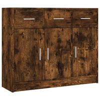 Dressoir 91x28x75 cm bewerkt hout gerookt eikenkleurig - thumbnail