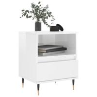 Nachtkastjes 2 st 40x35x50 cm bewerkt hout hoogglans wit - thumbnail