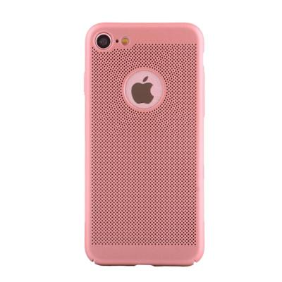 iPhone 7 & 8 ademend gaatjes structuur Kunststof back cover Hoesje (roze)