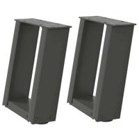 Salontafelpoten 2 st U-vormig 30x(30-31) cm staal antraciet - thumbnail