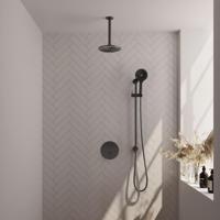 Brauer Gunmetal Carving Thermostatische Regendoucheset Inbouw - Hoofddouche 20 cm - 3 Weg - Handdouche Rond 3 Standen - Doucheslang - Geintegreerde Glijstang - Gunmetal - thumbnail