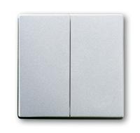 Busch-Jaeger 2CKA001751A2942 Serietoets Afdekking Witaluminium (RAL 9006), Aluminium 1 stuk(s) - thumbnail