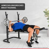 HAMMER Bermuda XT Olympische gewichtstrainingsbank Zwart, Rood, Zilver - thumbnail