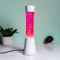 Lavalamp wit met glitterhartjes - thumbnail