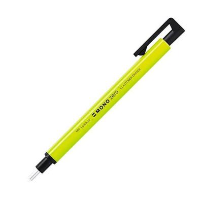 Tombow • precision eraser mono zero, refillable, round tip 2,3 mm diameter, neon yellow