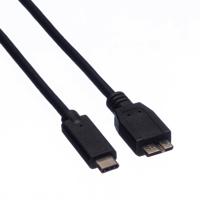 ROLINE USB 3.2 Gen 1 kabel, C - Micro B, M/M, zwart, 0,5 m - thumbnail