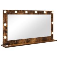 VidaXL Schmink spiegel rechthoekig gerookt eiken 100 x 55 x 18 cm - thumbnail