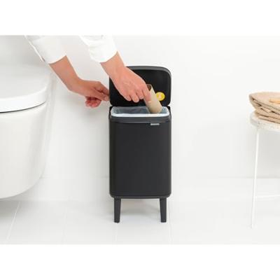 Brabantia Bo hi afvalemmer 4 liter met kunststof binnenemmer matt black - thumbnail