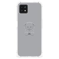 OPPO A53 5G | A73 5G Stevig | Bumper Hoesje | Grijs Baby Olifant - thumbnail
