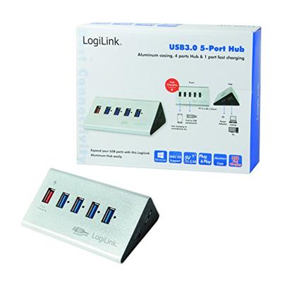 LogiLink UA0227 interface hub USB 3.2 Gen 1 (3.1 Gen 1) Micro-B 5000 Mbit/s Zwart