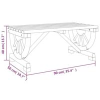 Tuintafel 90x50x40 cm massief vurenhout - thumbnail