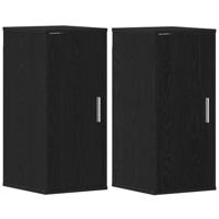 Schoenenkasten 32x35x70 cm spaanplaat 2 st zwart eikenkleurig - thumbnail