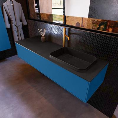 Badkamermeubelset Mondiaz Erin 150 cm met 1 Lade met RIDGE Wastafel Rechts Urban met 1 kraangat Greeploos Mat Jeans Badkamermeubelset Mondiaz Erin 150 cm met 1 Lade met RIDGE Wastafel Rechts Urban met 1 kraangat Greeploos Mat Jeans