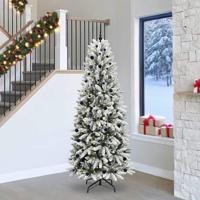 VidaXL Kunstkerstboom wit 240 cm pvc en plastic en staal en pe - thumbnail