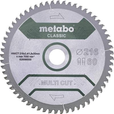 Metabo Accessoires Cirkelzaagblad | "Multi Cut Classic" | 254x30mm | Z60 FZ/TZ 5°neg - 628285000