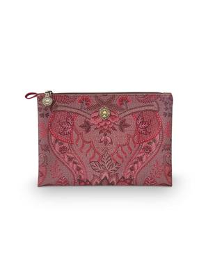 Pip Studio Pip Cosmetic Flat Pouch Medium Kyoto Festival Dark Pink 24x15.5x1cm