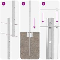 VidaXL Hek met paal zilver 1,6 x 25 m staal - thumbnail