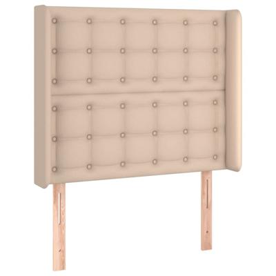 Boxspring met matras en LED kunstleer cappuccinokleur 90x200 cm - thumbnail