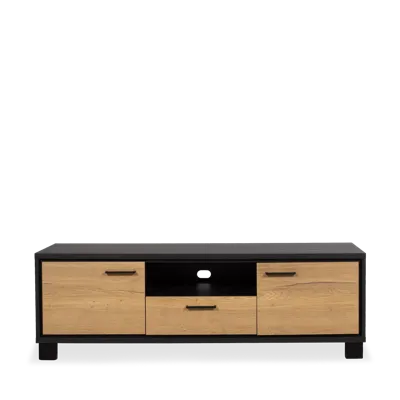 TV dressoir (152cm) Monaco - Combi bruin/zwart