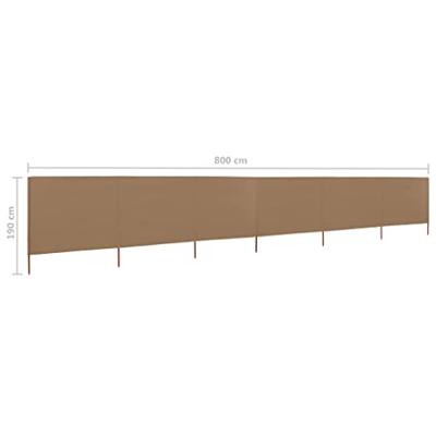 VidaXL Windscherm 6-panelen 800x160 cm stof taupe VidaXL Windscherm 6-panelen 800x160 cm stof taupe