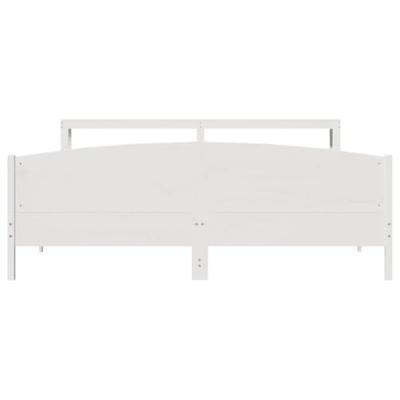 Bedframe zonder matras massief grenenhout wit 200x200 cm