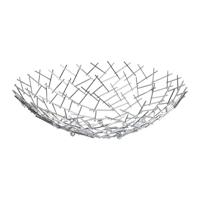 Design fruitschaal STRUCTUUR 45cm zilver gepoedercoat metaal - 19008 - thumbnail