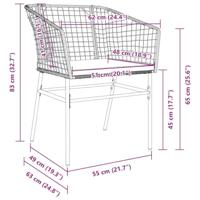 Tuinstoelen 2 st met kussens poly rattan bruin - thumbnail