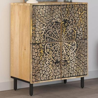 Bijzetkast 60x33x75 cm massief mangohout