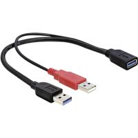 Delock 83176 USB-kabel USB 3.2 Gen1 (USB 3.0 / USB 3.1 Gen1) USB-A stekker, USB-A bus 0.30 m Zwart Vergulde steekcontacten, UL gecertificeerd - thumbnail