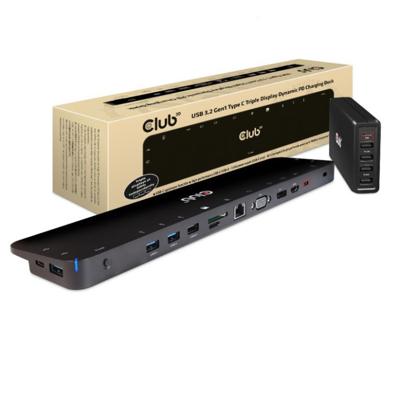 Club 3D USB-C 3.2 Gen1 Triple Display Dynamic PD Charging Dock 100W dockingstation Club 3D USB-C 3.2 Gen1 Triple Display Dynamic PD Charging Dock 100W dockingstation