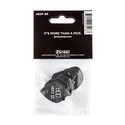 Dunlop Tortex Pitch Black Jazz III 0.88mm 12-pack plectrumset zwart