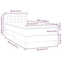 Boxspring met matras fluweel zwart 80x220 cm - thumbnail