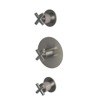 Hotbath Chap inbouw thermostaat met 2 stopkranen geborsteld nikkel