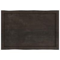 Tafelblad natuurlijke rand 80x50x(2-6) cm eikenhout donkerbruin - thumbnail