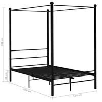 Hemelbedframe metaal zwart 120x200 cm - thumbnail