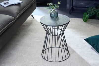 Ronde bijzettafel VARIATION 45cm zwart metalen frame ijzer handgemaakt - 43507