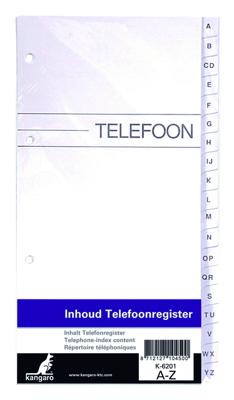 Telefoonregister navulling kan a-z 200x100mm 4r