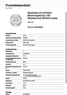 ELSO-stopcontact WDE011103 KS ws Renova Wit 1 stuk(s)