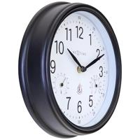 NeXtime NE-4318WI Buitenklok Jasmine + Thermo- en Hydrometer 23.5 cm Zwart/Wit - thumbnail