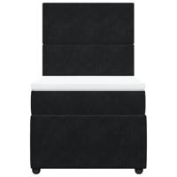 Boxspring met matras fluweel zwart 140x190 cm - thumbnail