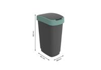 Rotho twist afvalbak 50l lime/antraciet - thumbnail