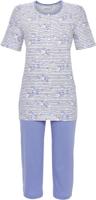 Katoenen bloemen pyjama blauw - thumbnail