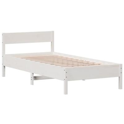Bedframe zonder matras massief grenenhout wit 75x190 cm