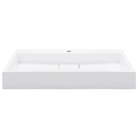 Wastafel 80x46x11 cm mineraal gegoten/marmer gegoten wit - thumbnail